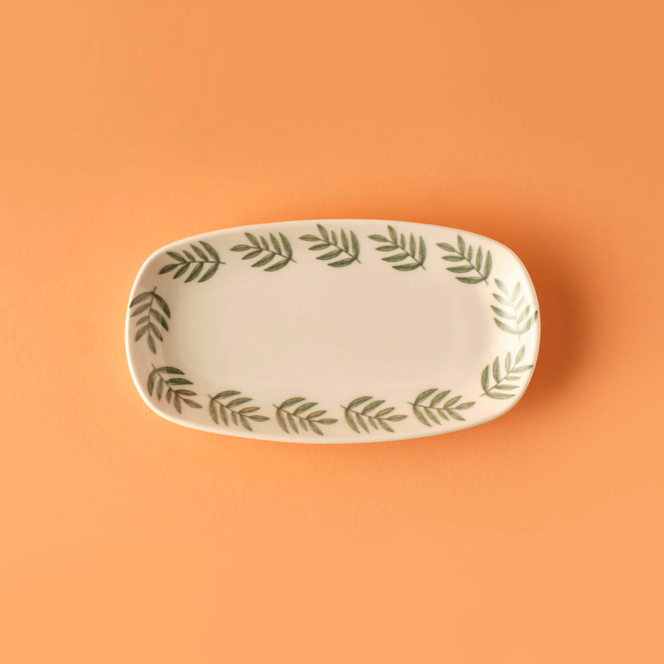 Adalie Stoneware Küçük Kayık Tabak Yeşil (21x11 cm)