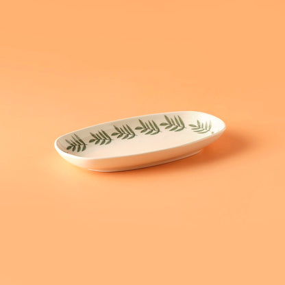 Adalie Stoneware Büyük Kayık Tabak Yeşil (27x14 cm) - 2