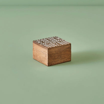 Geo Mango Ağacı Dekoratif Kutu Naturel (10x10x6 cm)