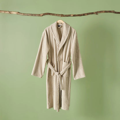 %100 Organik Pamuk Paul Erkek Bornoz Açık Gri (S/M)