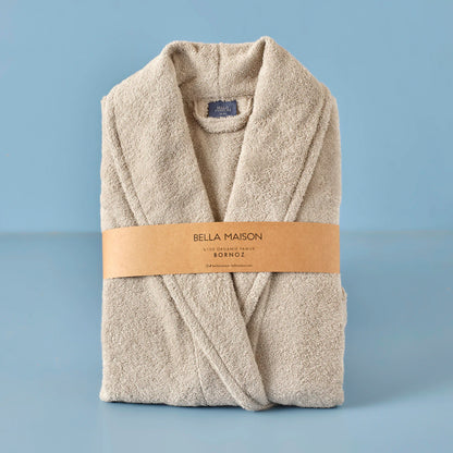 %100 Organik Pamuk Paul Erkek Bornoz Açık Gri (S/M)