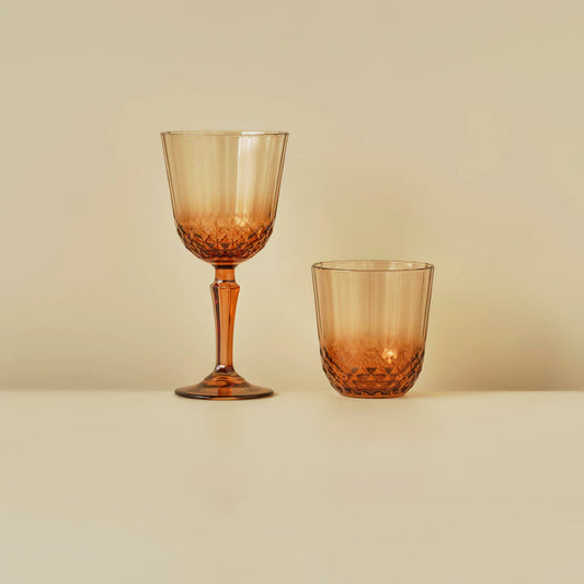 Colore Kesme Bardak-Kadeh Seti 12'li Amber