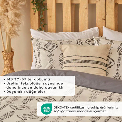 %100 Pamuk Ranforce Blake - 200x220 cm - ANTRASİT-SİYAH - 2