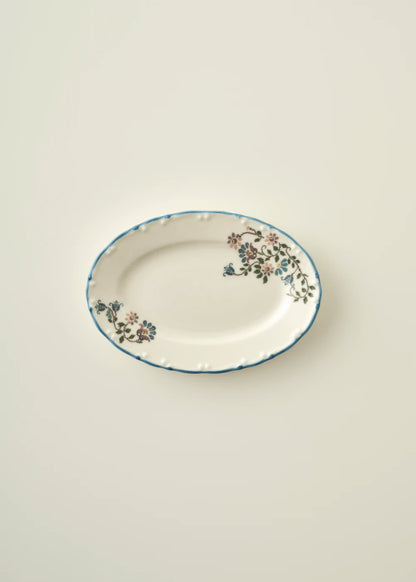 Vintage Kayık Tabak Mavi (20 cm)