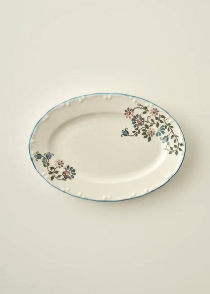 Vintage Kayık Tabak Mavi (25 cm)
