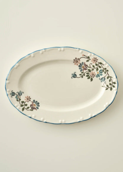 Vintage Kayık Tabak Mavi (30 cm)