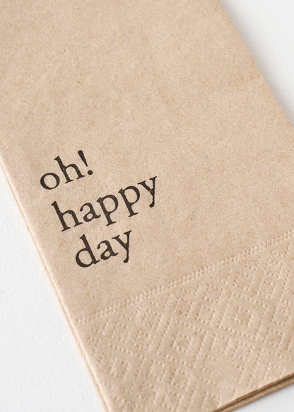 Oh Happy Day 100'lü Kağıt Peçete Kahverengi (33x33 cm)