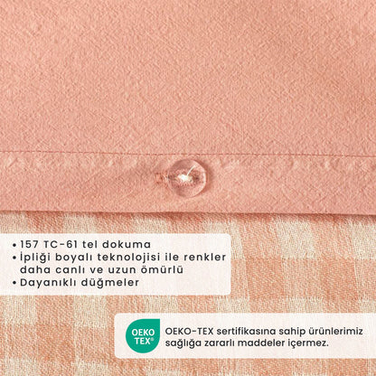 %100 Pamuk Ranforce Pavia İpliği Boyalı - 240x220 cm - MÜRDÜM 1 - 3