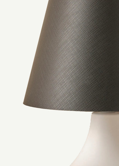 Kona Abajur Konik Başlıklı Bej- Beyaz (22x17x36 cm) - SİYAH-BEYAZ - 22x17x36 cm - 2