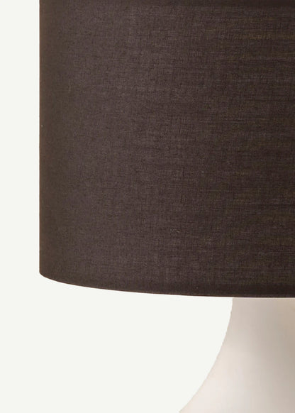 Kona Abajur Silindir Başlıklı Kırçıllı Beyaz (25x15x34 cm) - 25x15x34 cm - SİYAH-BEYAZ - 2