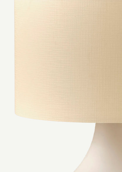 Kona Abajur Silindir Başlıklı Kırçıllı Beyaz (25x15x34 cm) - 25x15x34 cm - FİNLİN KREM- BEYAZ - 2