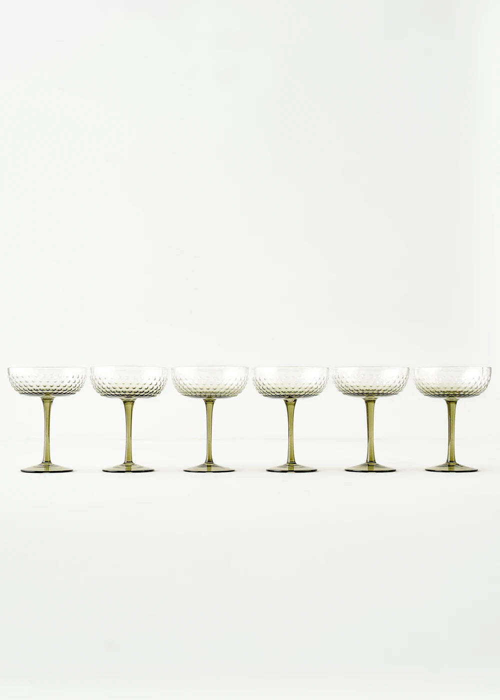 Bubble Martini Kadeh Seti 6'lı Yeşil (220 cc)