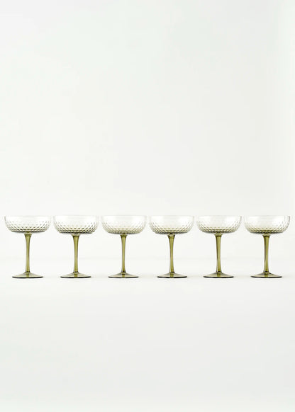 Bubble Martini Kadeh Seti 6'lı Yeşil (220 cc)