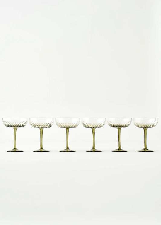 Bubble Martini Kadeh Seti 6'lı Yeşil (220 cc)