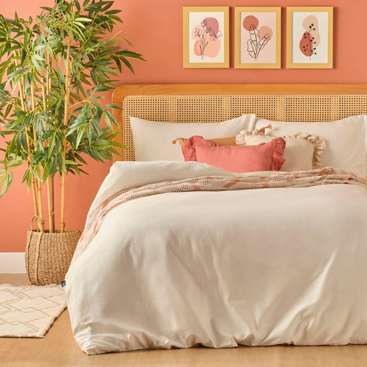 %100 Pamuk Saten Supreme Basic Super King Size Nevresim Seti Beyaz (260x240 cm)