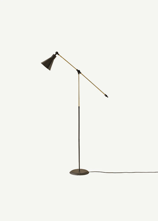 Aven Metal Lambader Siyah-Gold (15x17x130-160 cm)