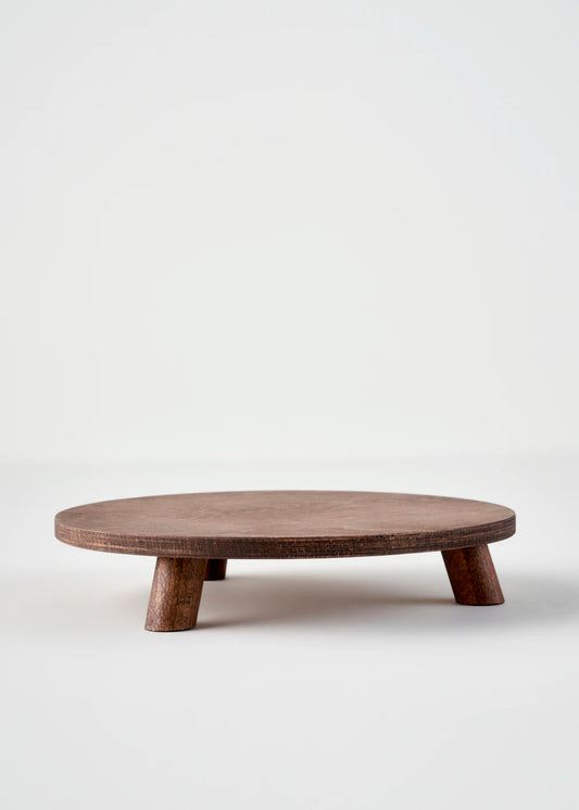 Aris Ayaklı Sunum Tabağı Naturel (29 cm)