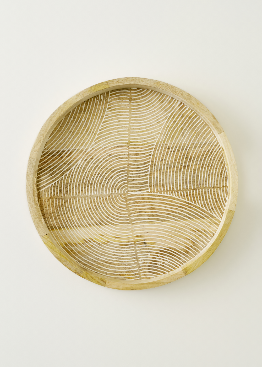 Luna Mango Ağacı Dekoratif Tepsi Naturel (38x38x5 cm)