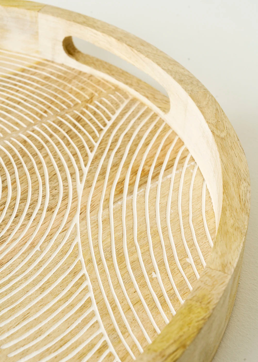 Luna Mango Ağacı Dekoratif Tepsi Naturel (38x38x5 cm) - 4