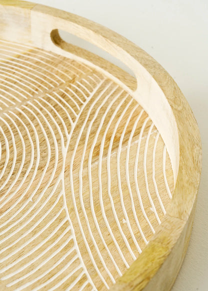 Luna Mango Ağacı Dekoratif Tepsi Naturel (38x38x5 cm) - 4