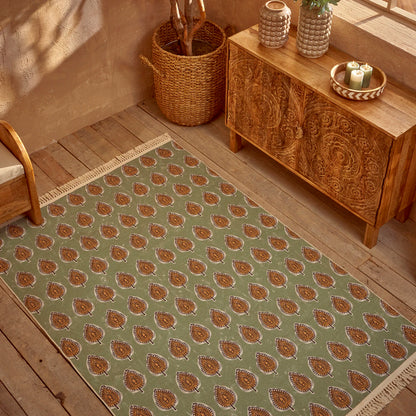 Indian Kilim Yeşil (160x230 cm)