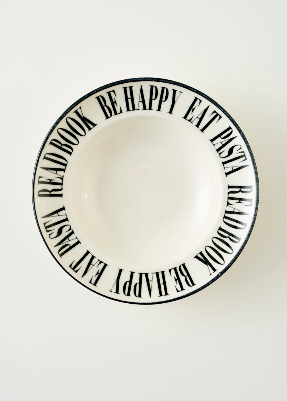Book Lovers Makarna Tabağı Siyah (28 cm)