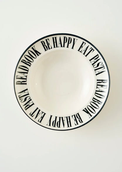 Book Lovers Makarna Tabağı Siyah (28 cm)