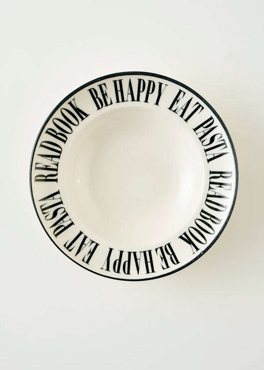 Book Lovers Makarna Tabağı Siyah (28 cm)