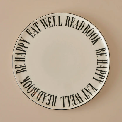 Book Lovers Porselen Pizza Tabağı Siyah (31 cm)