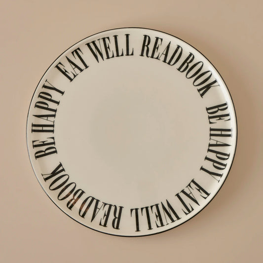 Book Lovers Porselen Pizza Tabağı Siyah (31 cm)
