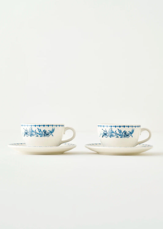 Bleu Blanc 2'li Çay Fincan Seti Mavi (270 cc)