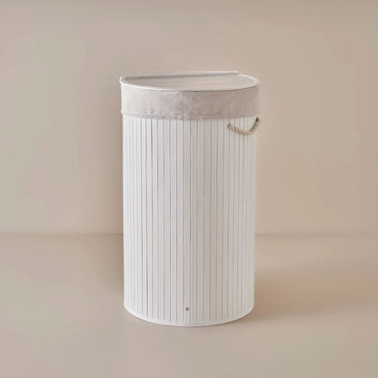 Lavi Bambu Katlanır Çamaşır Sepeti Beyaz (35x61 cm)