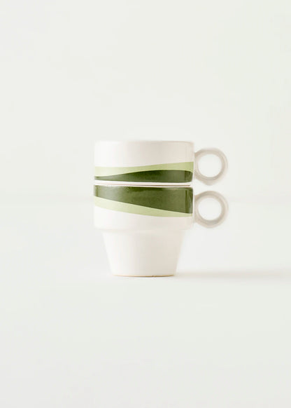 Flow Seramik Espresso 2'li Set Yeşil (105 cc)