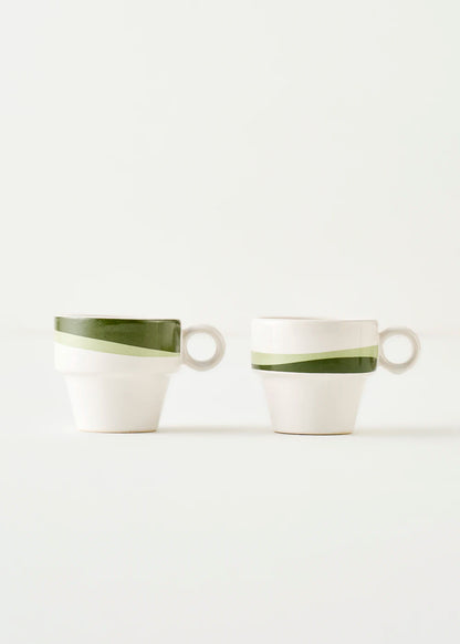 Flow Seramik Espresso 2'li Set Yeşil (105 cc)