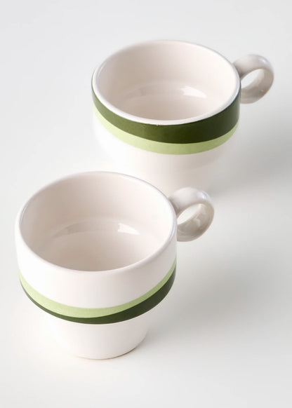 Flow Seramik Espresso 2'li Set Yeşil (105 cc)