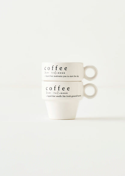 Coffeeaholic Seramik Espresso 2'li Set Siyah (105 cc)