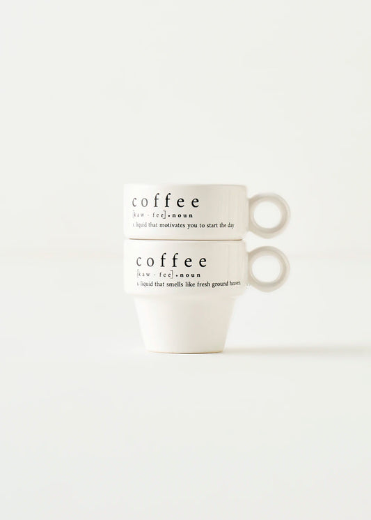 Coffeeaholic Seramik Espresso 2'li Set Siyah (105 cc)