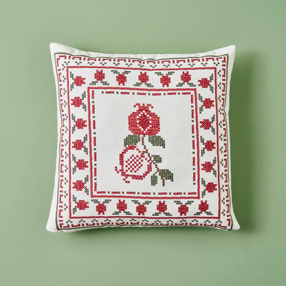 Jolly Baskılı Kırlent Beyaz (43x43 cm)
