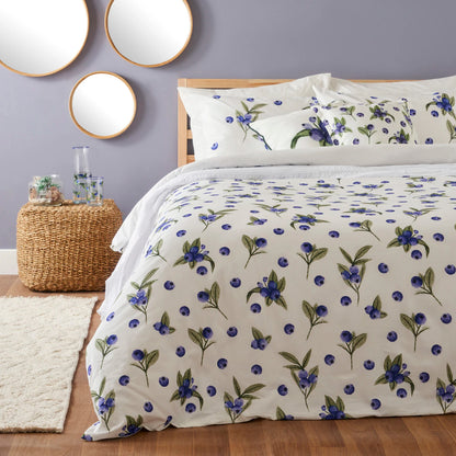 %100 Pamuk Ranforce Blueberry Tek Kişilik Nevresim Seti (160x220 cm)