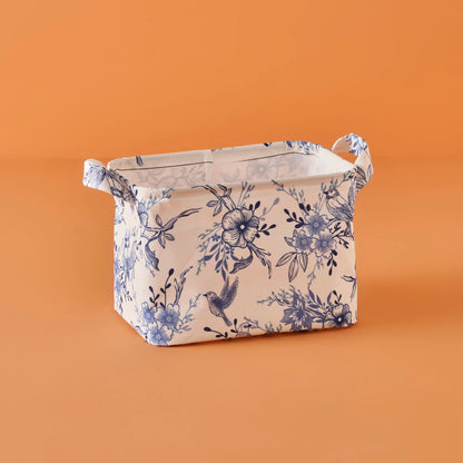 Bleu Blanc Ağzı Büzgülü Çamaşır Sepeti Mavi (36x40 cm) - Organizer Hediyeli