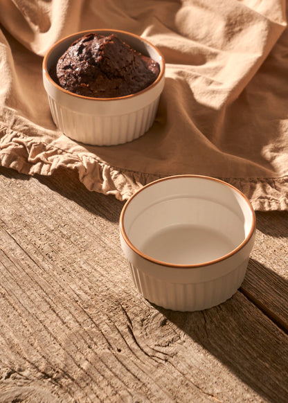 Vislo 2'li Sufle Kabı Seti Beyaz-Kahverengi (200 ml)