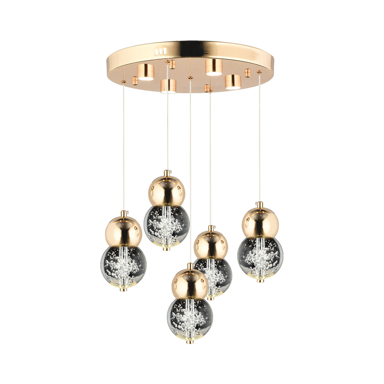 Mindy 3'lü Yuvarlak Avize 48 Watt Gold (30x75 cm) - 75x40 cm - GOLD - 3