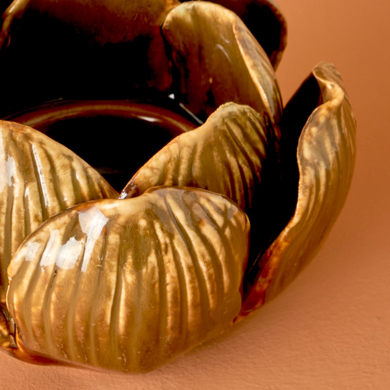 Lotus Mumluk Açık Kahverengi (8x8x5 cm) - 3