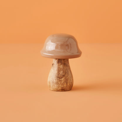 Mushroom Dekoratif Obje Bej (7x10 cm)