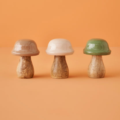 Mushroom Dekoratif Obje Bej (7x10 cm) - KAHVERENGİ - 7x10 cm - 3