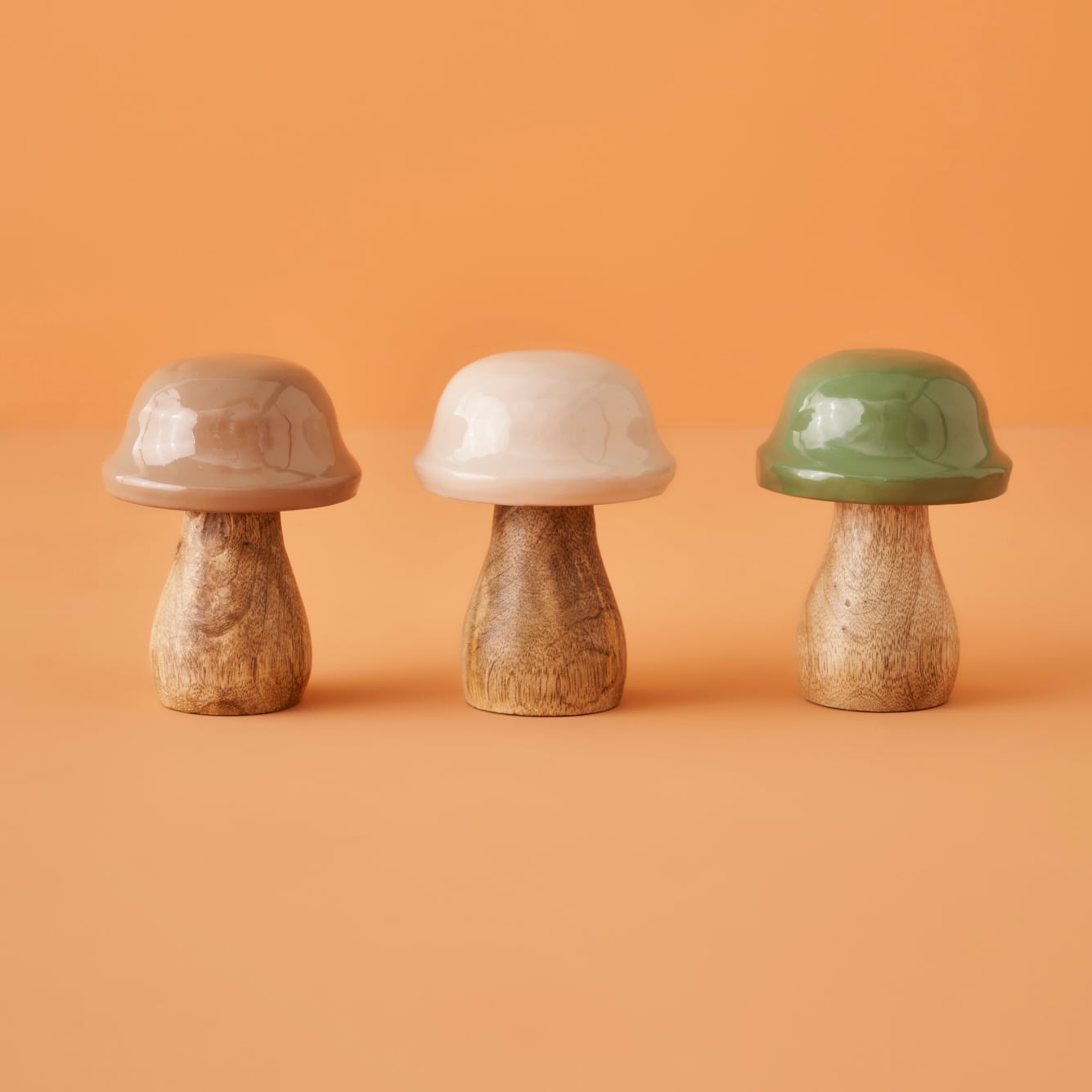 Mushroom Dekoratif Obje Bej (7x10 cm) - YEŞİL - 7x10 cm - 3