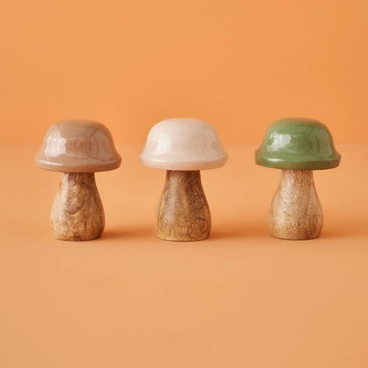 Mushroom Dekoratif Obje Bej (7x10 cm) - 3