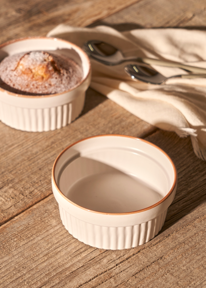 Vislo 2'li Sufle Kabı Seti Beyaz-Kahverengi (200 ml)