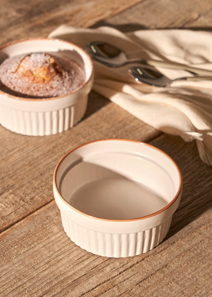 Vislo 2'li Sufle Kabı Seti Beyaz-Kahverengi (290 ml)