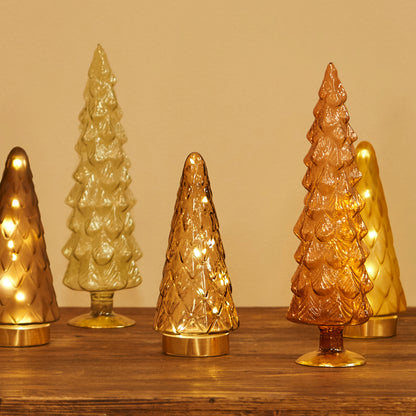 Pine Tree Yılbaşı Ledli Aydınlatma Gold (24 cm) - 24 cm - KAHVERENGİ - 2